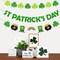 Pre-Strung St Patricks Day Banner Decorations, 3Pcs Glitter Saint Patricks Day Sign with Shamrock Clover,Leprechaun Hat,Rainbow, Pot of Gold Pattern for Irish Party Mantle Home Office Indoor Decor